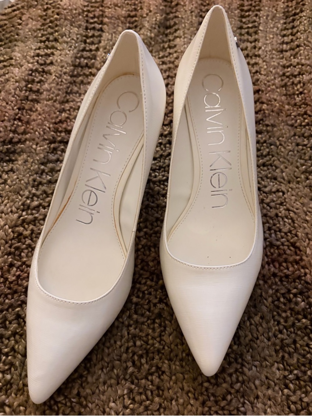Calvin Klein Women's White Pointed-Toe Heels